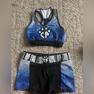 new cheer Athletics practice wear adult small shorts + bra